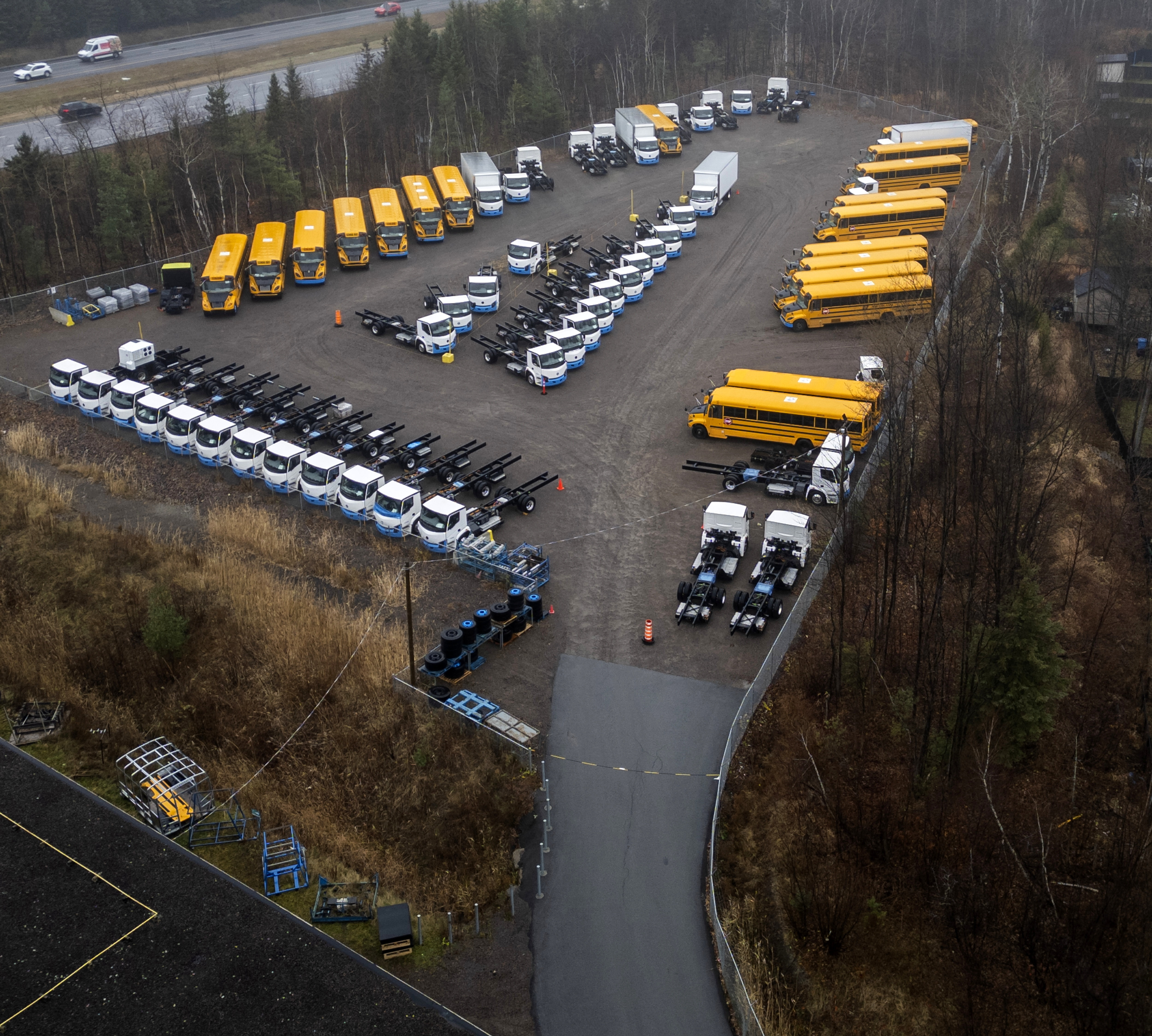 Electric lion Bus in the Lion Electric company, in Saint-Jérôme, in November 2024. collective actions against lion may collective actions against lion may new